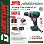 COMBO máy khoan Pin 13mm DEKTON M21-KB1385PRO siêu tiết kiệm