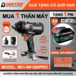 Combo máy siết bulong 3/4" dùng Pin 21V Dekton M21-IW1580PRO