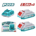 Bộ 2 pin 2.0Ah Total TFBCPK1222 ( 20V*2.0Ah kèm sạc )