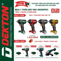 Combo Máy Siết Bu Lông Dùng Pin 21V Dekton M21-IW550PRO phiên bản limited