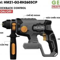 Máy khoan bê tông Pin 21V Hukan HM21-G2-RH2603CP Brushless