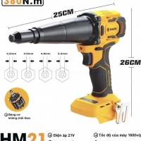 Thân Máy Rút Rivet 5.2mm Dùng Pin Hukan HM21-LRG0380BL ( Chưa Pin & Sạc )