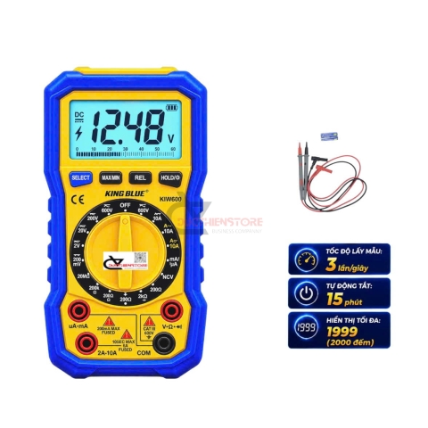 Đồng hồ đo điện tử vạn năng Kingblue KIW-600 chuẩn CATIII 600V