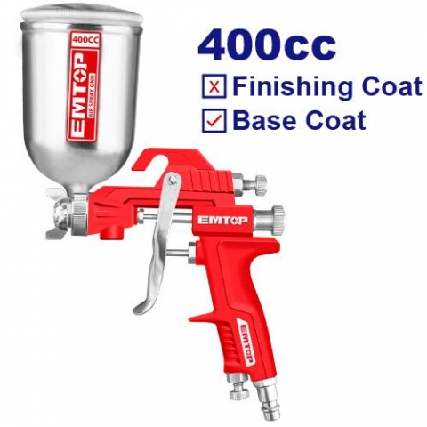Súng phun sơn khí nén 400cc Emtop EASG04012