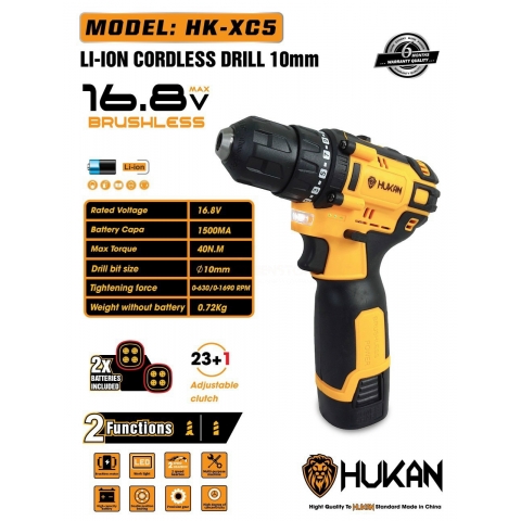 COMBO maý khoan 10mm HUKAN HK-XC5 động cơ Brusless 