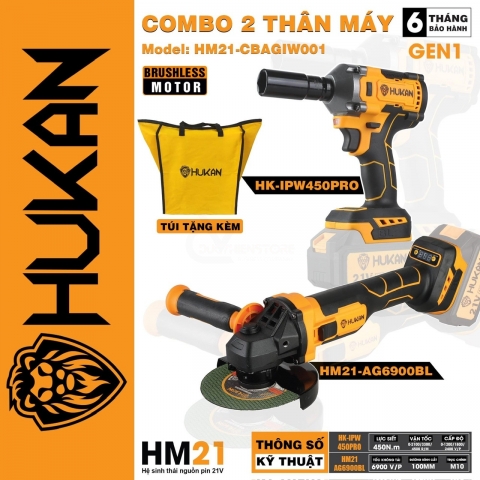 Combo Thân Máy Siết Bulong Pin 450Pro + Mài Pin AG6900BL