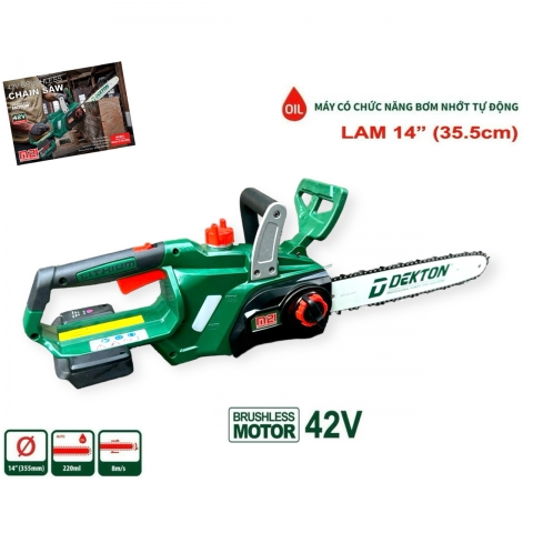 Máy cưa xích Pin 42V Dekton M21x2-CS14BL Brushless