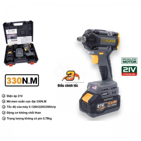 Máy Siết Bulong Pin Hukan HM21-IW-X4IMP ( Pin Mới )