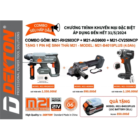 COMBO  M21-RH2602CP + M21-AG9600 + M21-CV250CP ( Tặng Pin Trị Giá 850 K )
