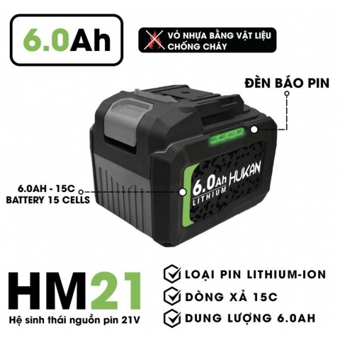 Pin 21V Hukan HM21-G2-FX15C6000 ( 15Cell 6.0Ah )