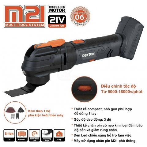 Máy cắt rung dùng Pin 21V Dekton M21-CDN01BL Brushless