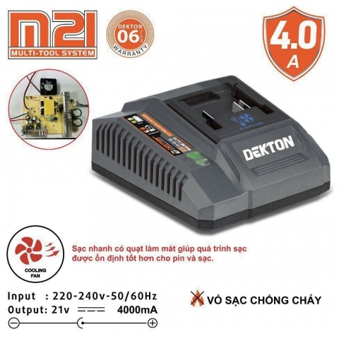 Đế sạc nhanh 4.0Ah Dekton M21-S40F 