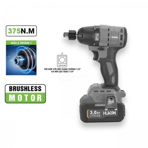 Thân máy siết bulong pin Hukan HM21-G2-CVBL375 ( chưa Pin & Sạc )