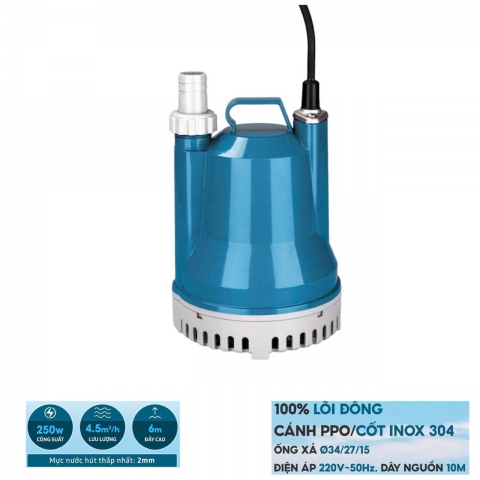 Máy bơm chìm nhựa mini Navy PS2506