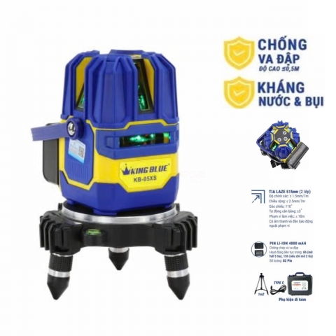 Máy Cân Bằng Laser 5 Tia Xanh KINGBLUE KB-05XS