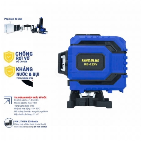 Máy Cân Bằng Laser 12 Tia Xanh KINGBLUE KB-12XV