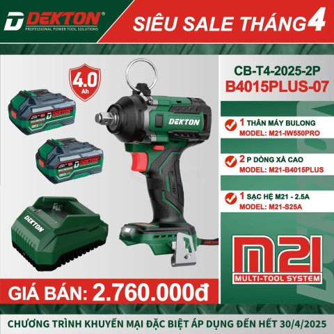 Combo Máy Siết Bulong  tốc cao Pin Dekton M21-IW550PRO 