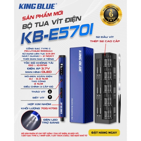 Tô vít Pin kèm 55 chi tiết Kingblue KB-E570l