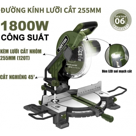 Máy cắt nhôm gỗ 255mm Dekton DK-CN255XPLUS kèm lưỡi 255mm