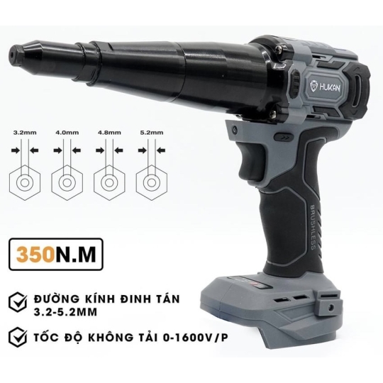 May Rut Rive Pin Máy rút rive dùng pin Hukan HM21-LRG0380L - Đức 7 hiền