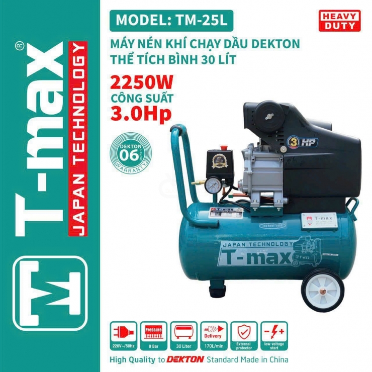 Máy Bơm Hơi Khí Nén TMAX TM-25L ( Bình 30 lít )