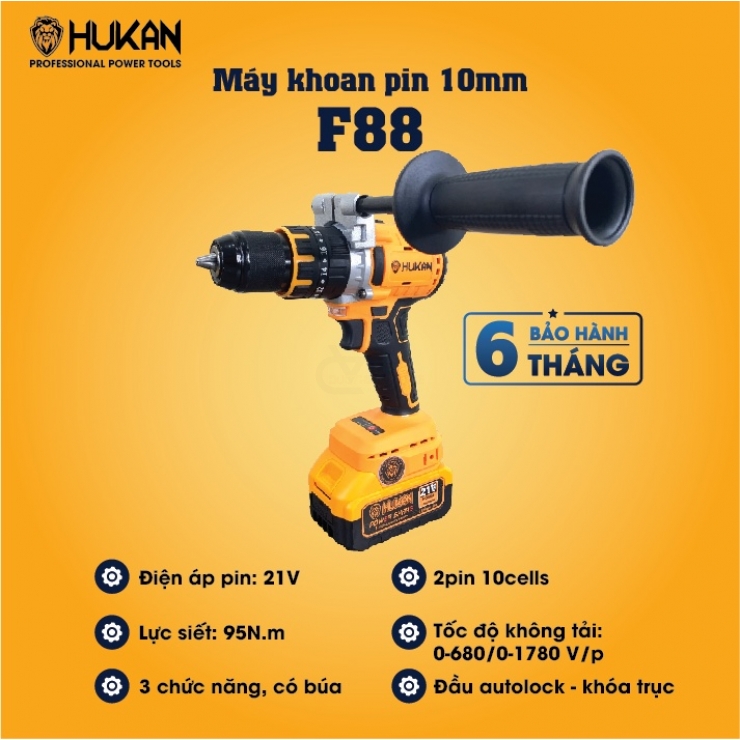 Combo Máy Khoan Dùng Pin Hukan F88  ( Tạm Hết Hàng ) 