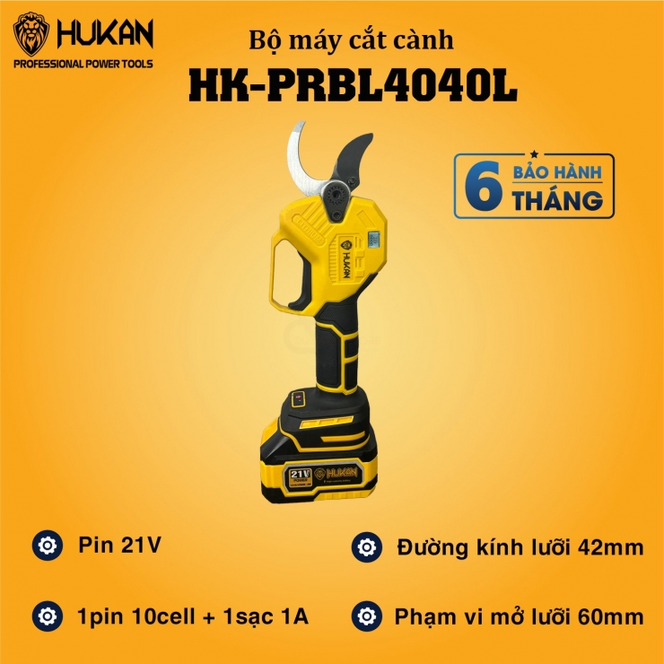 Thân Kéo cắt cành pin 21V Hukan HK-PRBL4040L ( mở lưỡi 60mm )