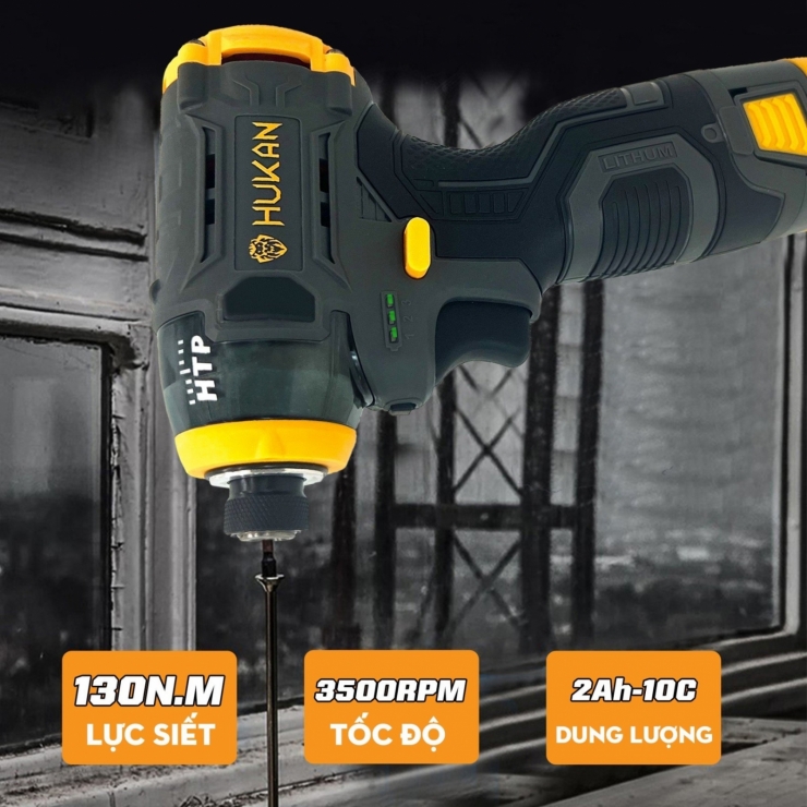Combo Máy Chuyên Vít Pin Hukan HK-EC130MCL 16.8V