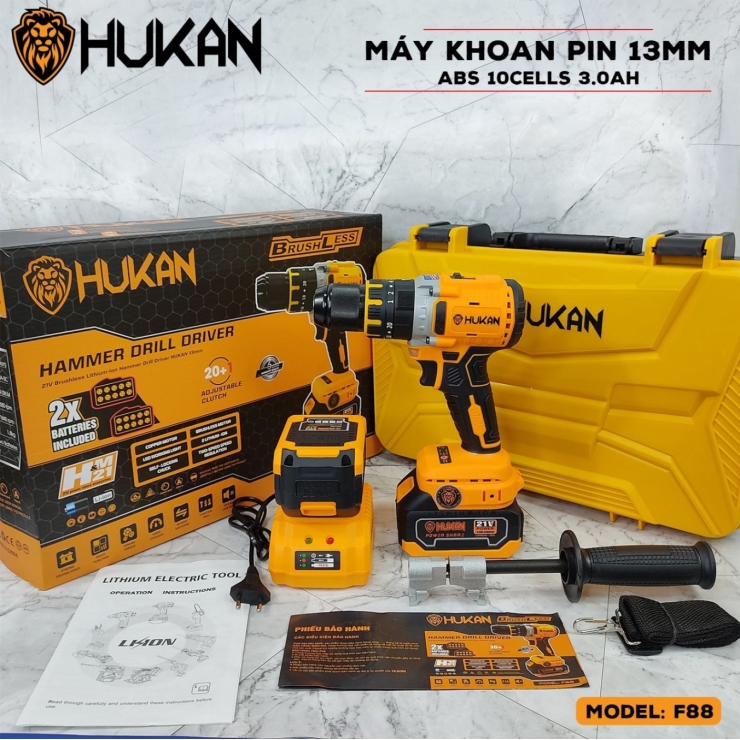 Combo Máy Khoan Dùng Pin Hukan F88  ( Tạm Hết Hàng ) 