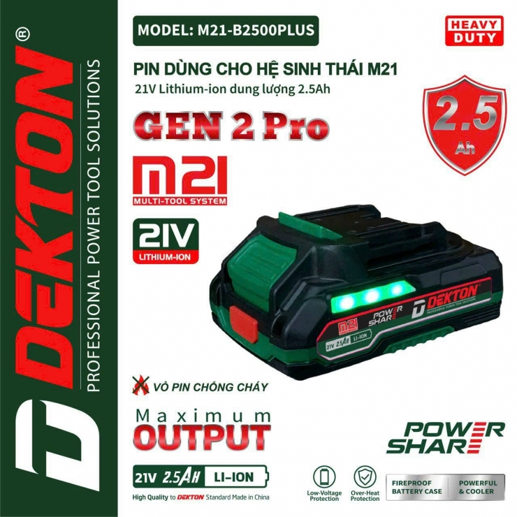 Máy Chuyên Vít Pin 230Nm Dekton M21-CV230NCP dòng compact nhỏ gọn