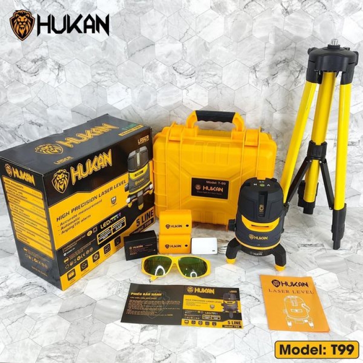 Máy cân bằng Laser 5 tia xanh Hukan T99