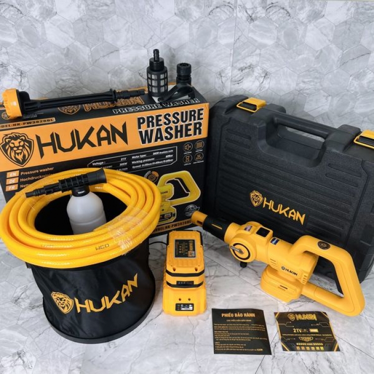 Combo Máy Rửa Xe Pin Hukan Hk-PW3828BL