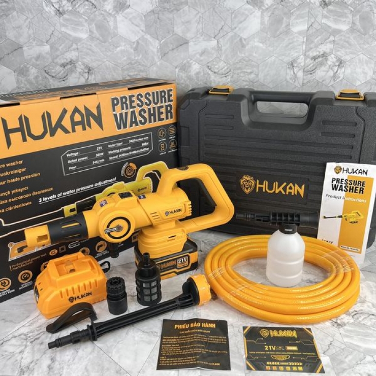Combo Máy Rửa Xe Pin Hukan Hk-PW3828BL