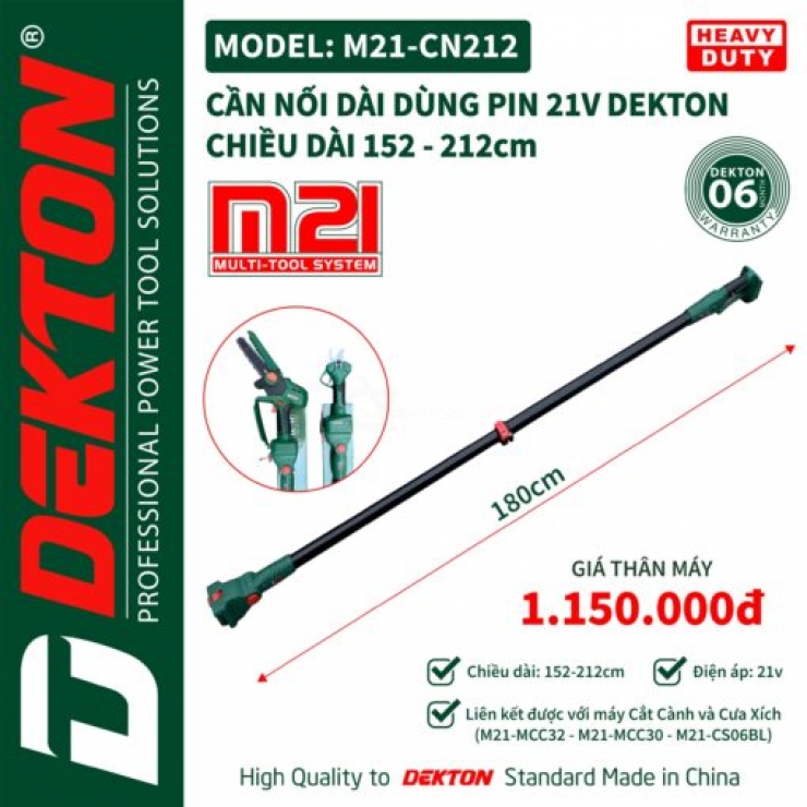 Cần nối dài cắt cành & cưa xích 252cm Dekton M21-CN252