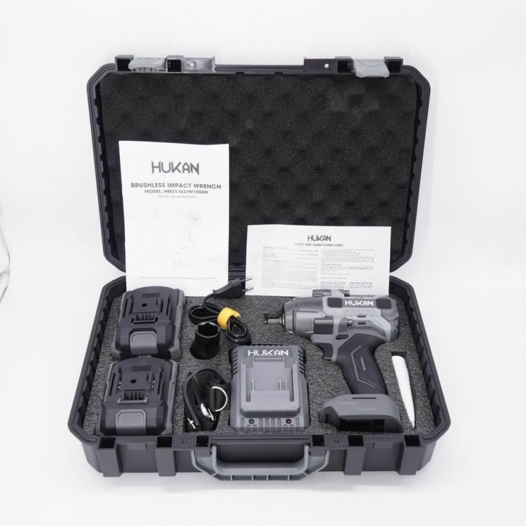 Máy siết bulong 1000Nm Pin 21V Hukan HM21-G2-IWB1034BL 3/4 inch