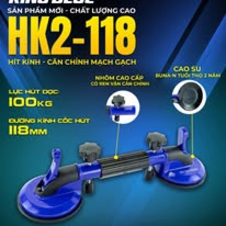Tay hít kính đôi 100kg Kingblue HK2-118