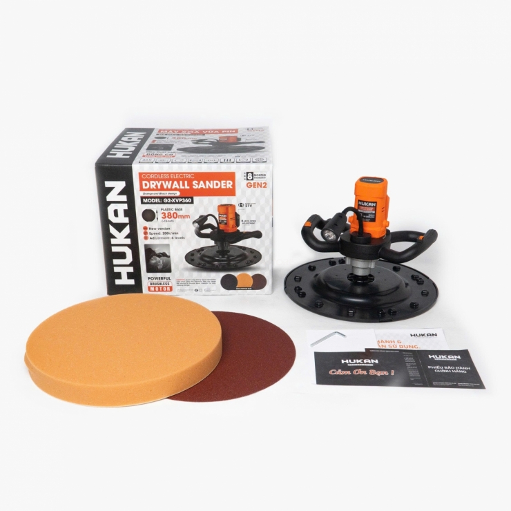 Máy xoa tường Pin 21V Hukan G2-XVP360 Brushless ( chưa Pin & Sạc )