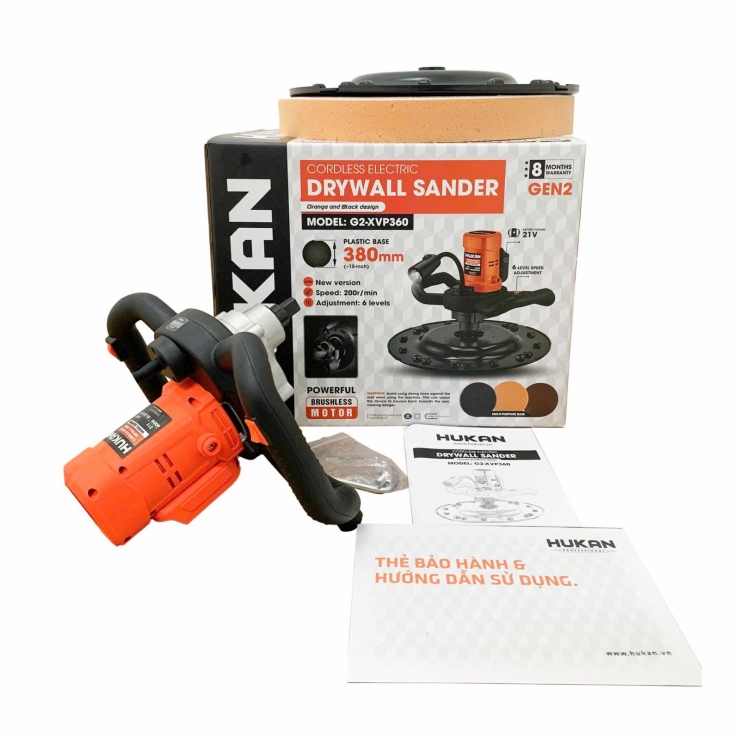Máy xoa tường Pin 21V Hukan G2-XVP360 Brushless ( chưa Pin & Sạc )