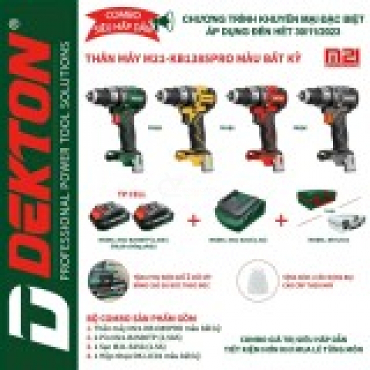 Combo Máy Khoan Pin Dekton M21-KB1385Pro