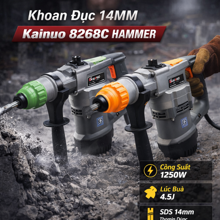 Khoan đục 14mm Kainuo 8268C Hammer