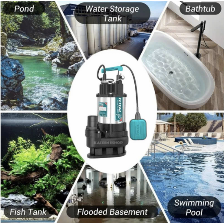 Bơm chìm Inox 1.1Kw Total TWP7110016 ( phao tự ngắt )