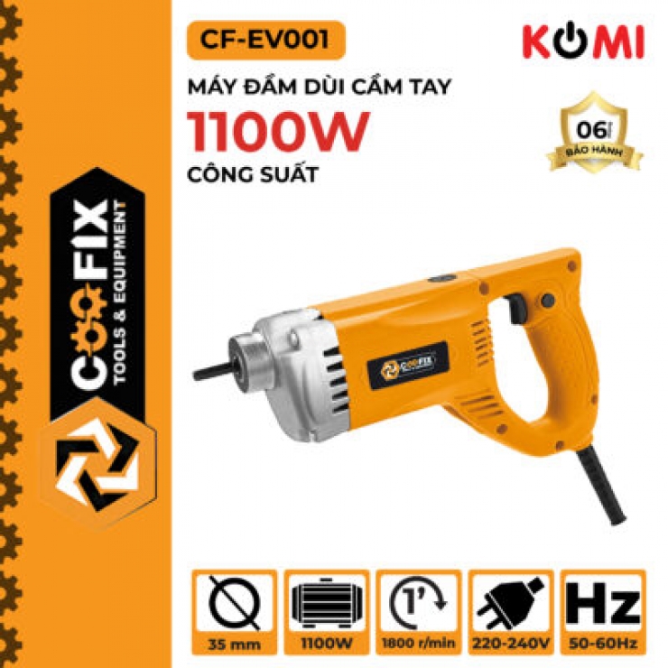 Máy đầm dùi bê tông cầm tay 1m5 Coofix CF-EV001 ( thân + dây dùi 1.5m )