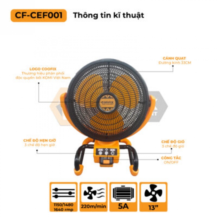 Quạt Pin 21V & Điện Coofix CF-CEF001 