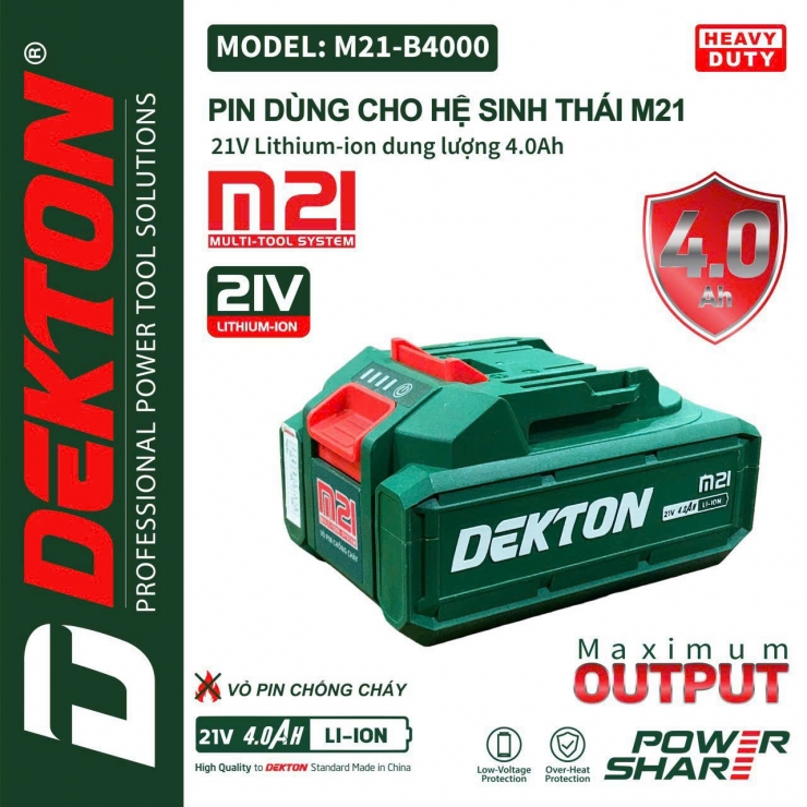 Máy cắt gỗ ray trượt Pin 21V Dekton M21-CGT140BL Brushless