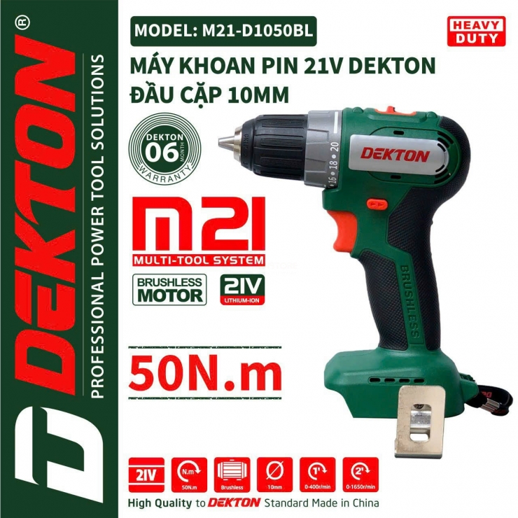 Thân Máy Siết Vít Trượt Pin Dekton M21-VT50CP ( Chưa Pin & Sạc )
