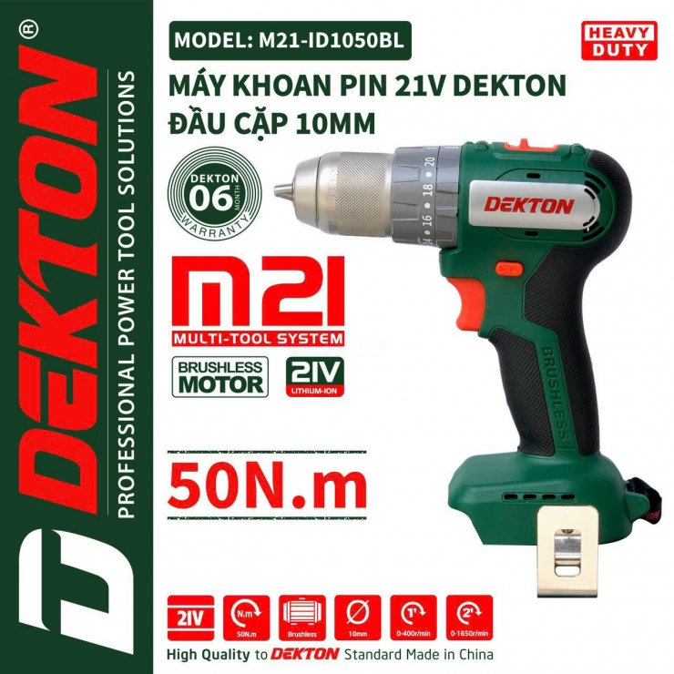 Thân Máy Siết Vít Trượt Pin Dekton M21-VT50CP ( Chưa Pin & Sạc )