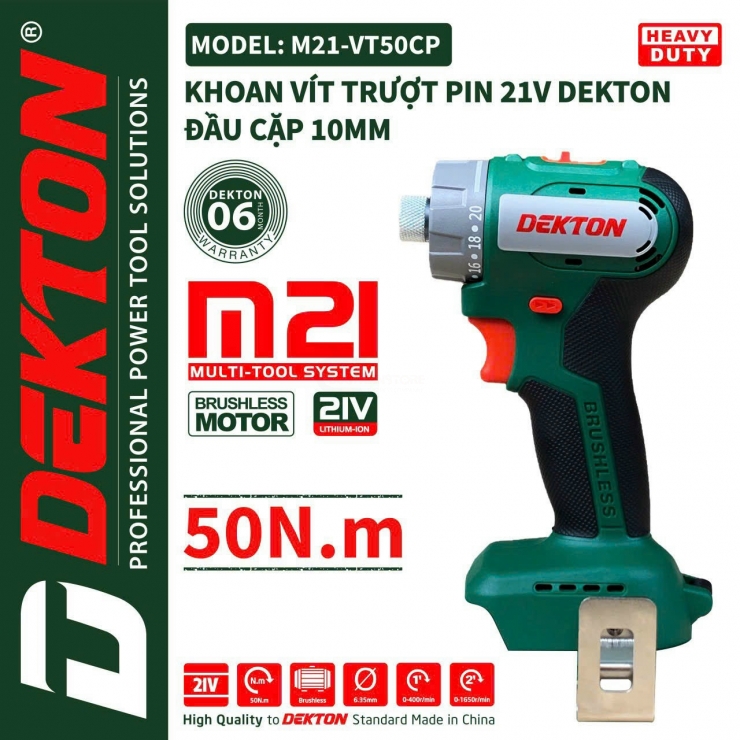 Thân Máy Siết Vít Trượt Pin Dekton M21-VT55NCP ( Chưa Pin & Sạc )