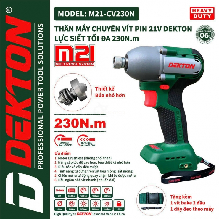 COMBO máy bắt vít chuyên bắn TÔN GỖ  DEKTON M21-CV230N chính hãng giá rẻ