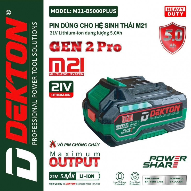 Máy cắt gỗ ray trượt Pin 21V Dekton M21-CGT140BL Brushless