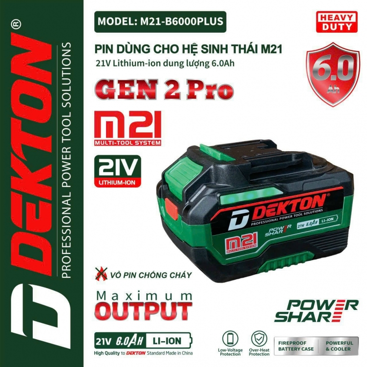 Máy cắt gỗ ray trượt Pin 21V Dekton M21-CGT140BL Brushless